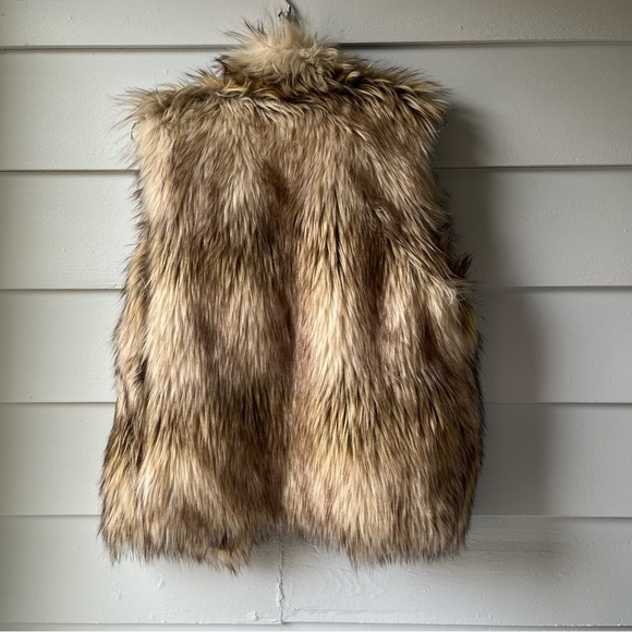 Ci Sono by Cavalini Faux Fur Vest in Brown and Cream Festivalware Boho - Picture 6 of 6